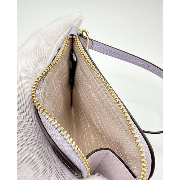 Kate Spade KI663 Devin Coin Card Case Wristlet Lavender Cream Saffiano Leather - Picture 7 of 15